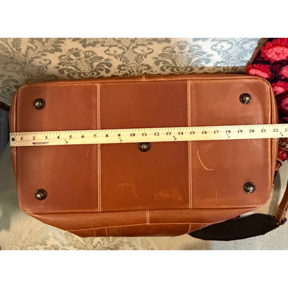 Canyon Outback Leather Duffel Bag Brown Treaty Oak Monogram Carry On Weekender - Picture 10 of 10